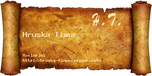 Hruska Timur névjegykártya